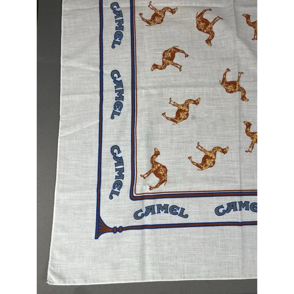 Camel Cigarettes Bandana Handkerchief Vintage 1982 White